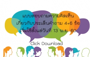 แบบสอบถามความคิดเห็นเกี่ยวกับประเด็นคำถาม 4+6 ข้อ