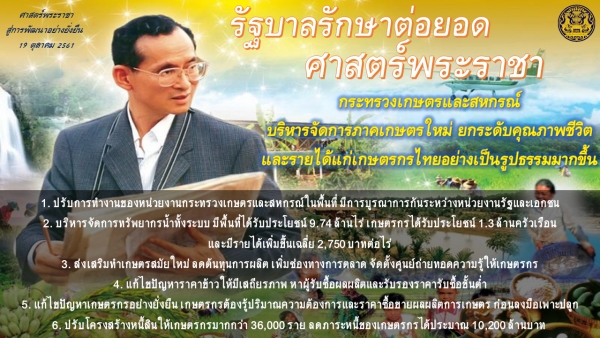 ประชาสัมพันธ์ผลการดำเนินงานสำคัญของภาครัฐ ประจำวันที่ 29 ตุลาคม 2561