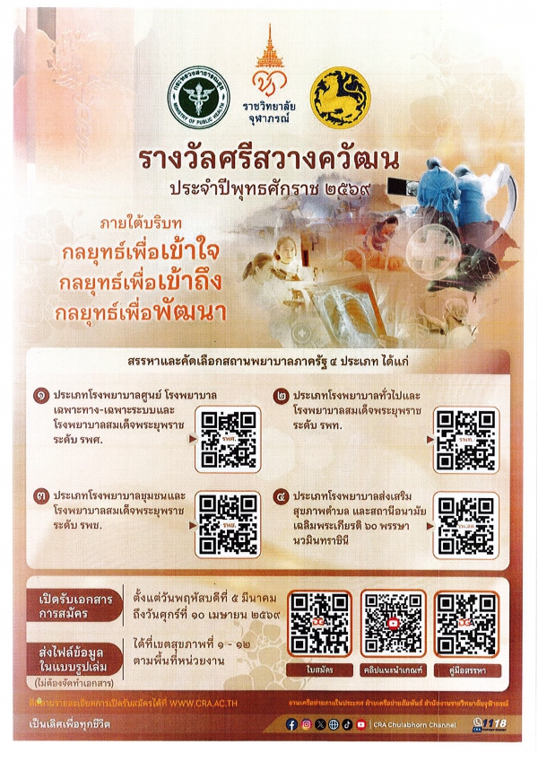 รางวัลศรีสวางควัฒน ประจำปีพุทธศักราช 2569