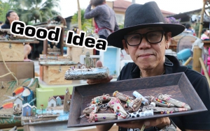 หนุ่มใหญ่ชาวพังงาออกไอเดียเก๋ๆ เปลี่ยน'ขยะ'ริมชายหาดสร้างรายได้